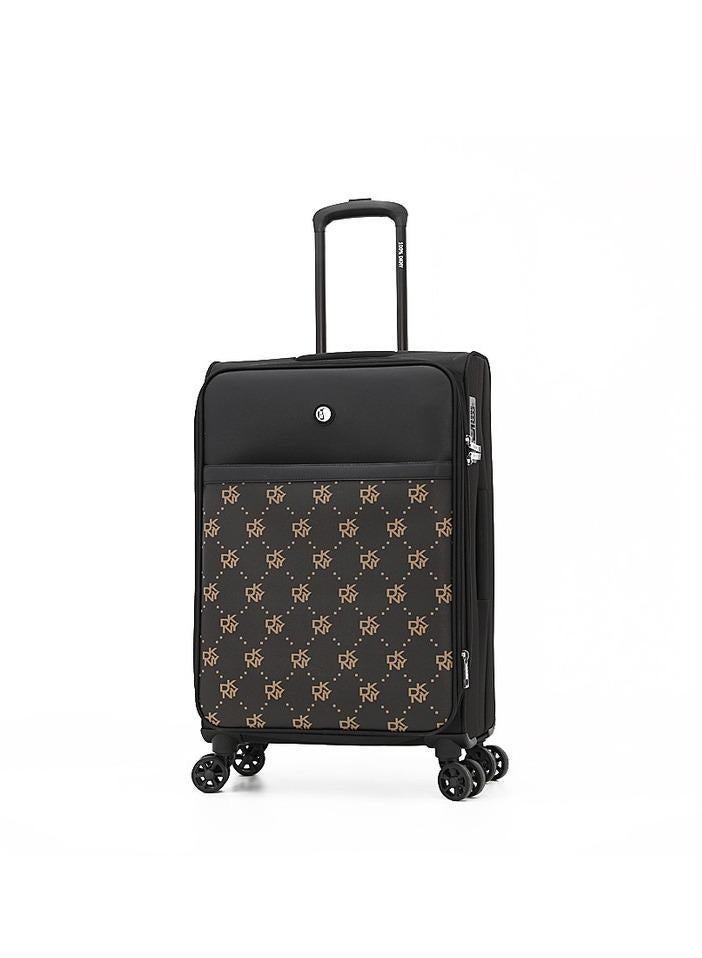 DKNY STREET CRED soft side luggage on wheels for Unisex | Ultra Lightweight ABS on with Spinner wheels 4 Color Black - Image 1