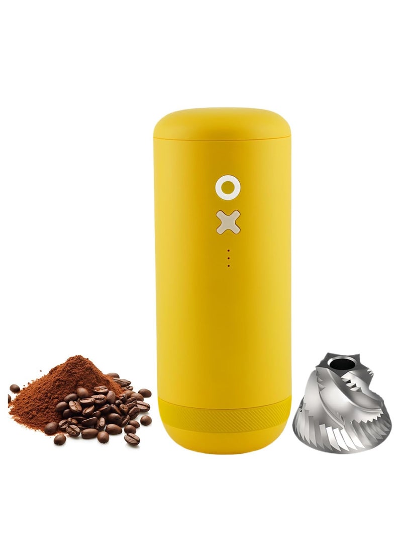 NUTTII OX Electric Burr Coffee Grinder – Quiet, Mini, Portable, Adjustable Conical Burr Mill, Precision 20 Grind Settings for Espresso, Pour-Over, French Press Moka(Sunshine Yellow) - Image 1