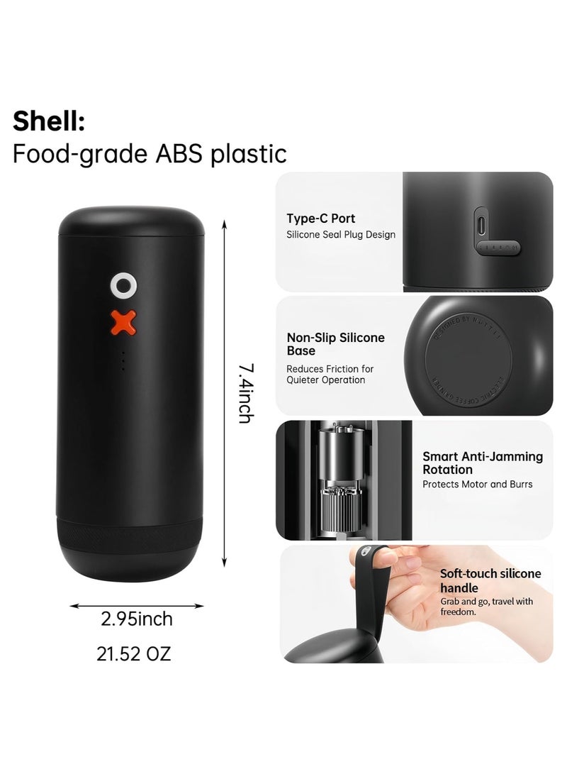 NUTTII OX Electric Burr Coffee Grinder – Quiet, Mini, Portable, Adjustable Conical Burr Mill, Precision 20 Grind Settings for Espresso, Pour-Over, French Press Moka(Sunshine Yellow) - Image 5