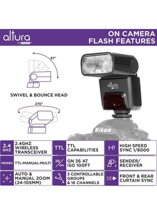 AP-305N Camera Flash Light with Manual Trigger for Nikon D3500 D3400 D3300 D5600 D5500 D5300 D850 D780 D750 D7500 D7200 Z6 Z7 Z50-2.4GHz I-TTL Speedlight for Mirrorless and DSLR Camera - pzsku/Z3B47E06C1741F51E24C8Z/45/_/1683886088/ecffc62e-a4a5-485f-8ae1-848d51a8b2a4