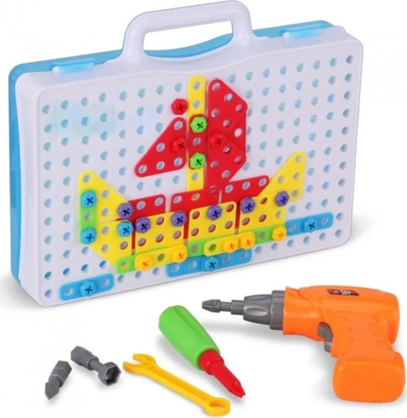 Masho Trend Educational Drilled Creative Puzzle 340 Piece 3D Toy Set - Drill Toy - Educational Toy