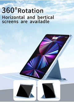 ESSAGER Protective Case Cover, Protective Stand Cover for Apple iPad Pro 11 inch (2018/2020/2021/2022) Generation with Pencil Holder, 360° Rotating with Auto Sleep/Wake  - Image 2