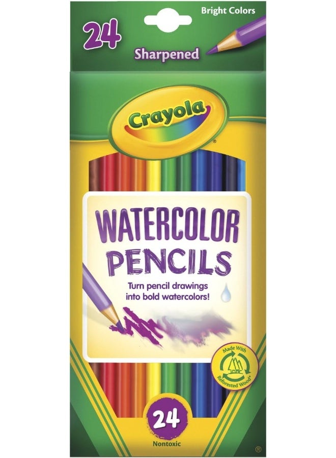 Crayola مجموعة أقلام تلوين مائية غير سامة من كرايولا، رأس سميك 3.3 مم، ألوان متنوعة، مجموعة من 24