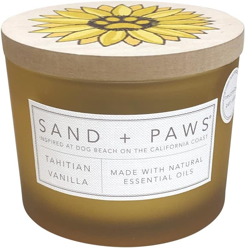 Sand + Fog Sand + Paws Scented Candle - Tahitian Vanilla - Additional Scents and Sizes –Luxurious Air Freshening Jar Candles Neutralize pet Odors and Enhance Home décor – 100% Cotton Lead-Free Wicks - 12 oz - Image 1