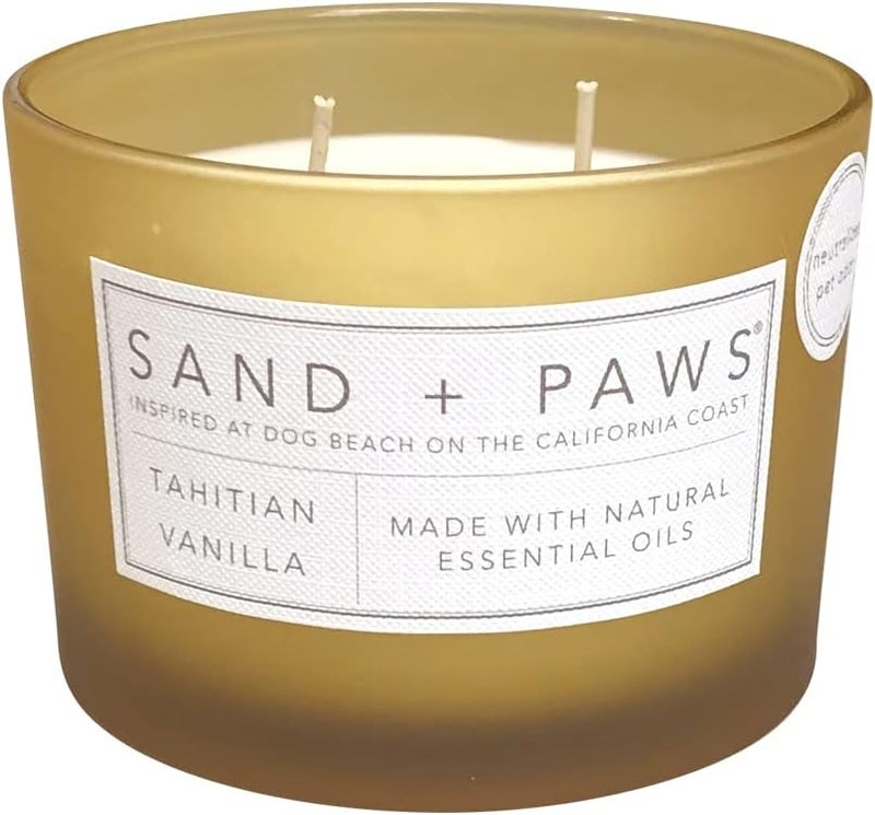 Sand + Fog Sand + Paws Scented Candle - Tahitian Vanilla - Additional Scents and Sizes –Luxurious Air Freshening Jar Candles Neutralize pet Odors and Enhance Home décor – 100% Cotton Lead-Free Wicks - 12 oz - Image 2
