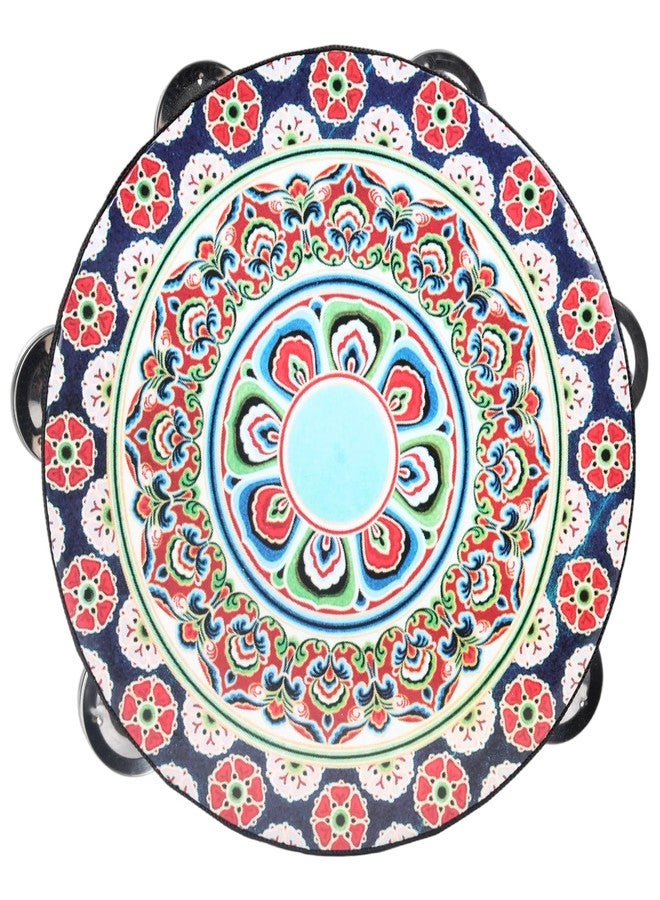 Musfunny Tambourines Musical Instrument Handheld Drum: Tambourines for Adults Church 10 Inch Double Row Metal Jingles - Percussion Wooden Tambourine for Dance Wedding Party (10 inch) - Image 1