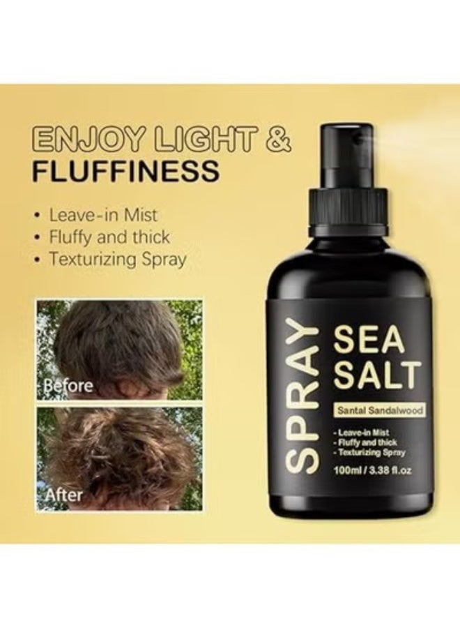 KOEC Sea Salt Spray for Men Volumizes & Texturizes & Lifts Keratin Sea Salt Spray for Hair Natural Curls and Waves Hair 3.38 fl oz Light & Non-Greasy - Image 3