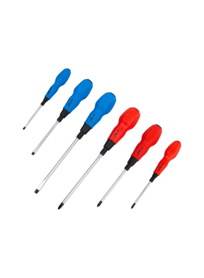 jetechtool Jetech 6-Piece Screwdrivers Set With Chrome Vanadium Nickel Steel Tip, 3 Phillips and 3 Slotted Tips, Professional Cushion Grip Screwdriver Set with High Torque - ST-6PCS-SET - Image 2