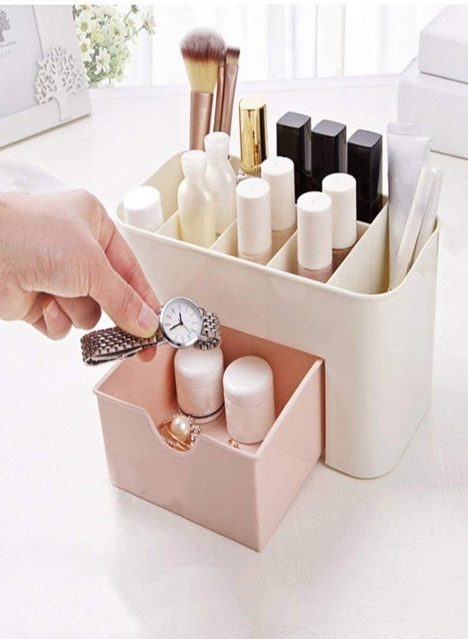 INEVER Cosmetic Makeup Storage Box Organizer - Multicolour - Plastic Makeup Stand with Drawers for Dressing Table, Bedroom, Home - Image 3