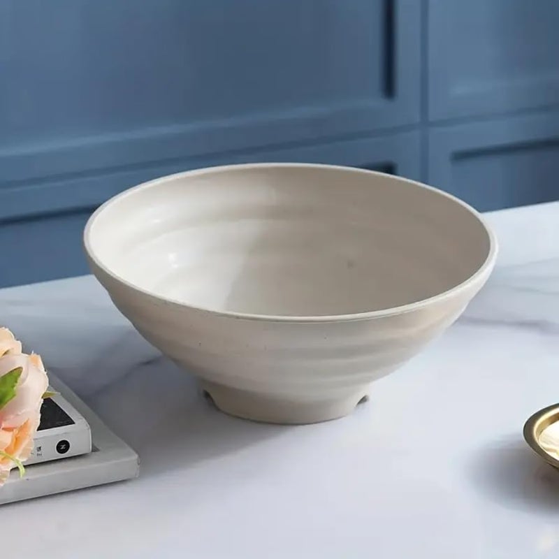 FLOXIT Unbreakable Cereal Bowls 900 ML Wheat Straw Bowls Set of 6 EU Tested Lightweight Dishwasher and Microwave Safe Ideal for Cereal Salad Noddle and Parties Beige - Image 3