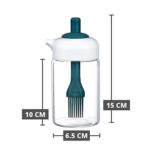 ZDQTRA Borosilicate Glass Food Storage Jar With Brush For Ghee, Butter, Oil & Stoppers,Oil Storage Bottle Container With Brush For Kitchen(1 Pcs/Small) (Update Model), Blue - Image 5