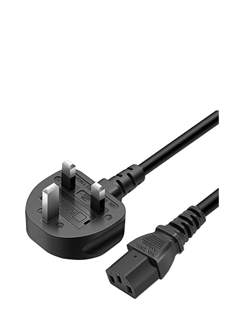 Terabyte "UK 3-Pin Power Cable 1.8 Meter with Fuse - High Quality AC Power Cord for Computer, Printer, LCD/LED Monitor - Compatible with Dell, HP, Samsung, Sony, Lenovo" - Image 1