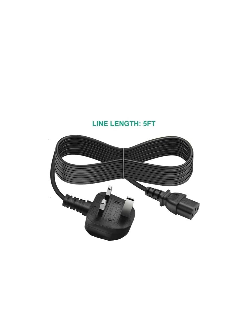 Terabyte "UK 3-Pin Power Cable 1.8 Meter with Fuse - High Quality AC Power Cord for Computer, Printer, LCD/LED Monitor - Compatible with Dell, HP, Samsung, Sony, Lenovo" - Image 4