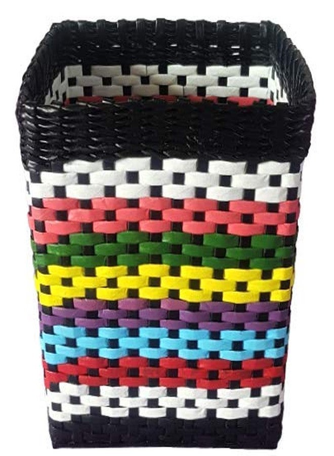 Sonas Creation Paperus Multi Color, Multipurpose Storage Basket, Multi-Utility Organizer, for Water Bottles, Toys, Linen, Magazines, 9 X 9 X 11 Inch, Eco-Friendly, Handmade of Paper Ropes - Image 5