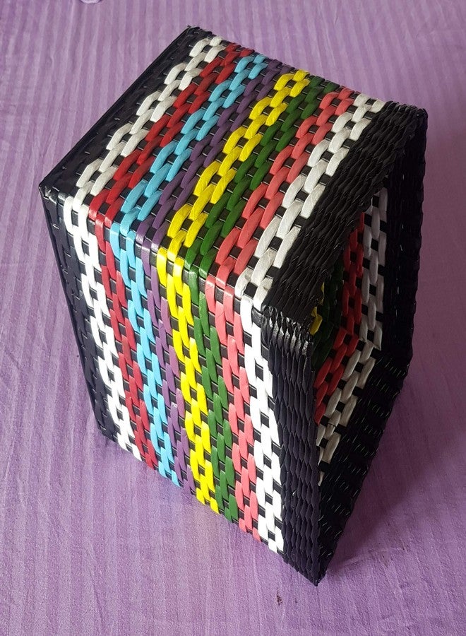 Sonas Creation Paperus Multi Color, Multipurpose Storage Basket, Multi-Utility Organizer, for Water Bottles, Toys, Linen, Magazines, 9 X 9 X 11 Inch, Eco-Friendly, Handmade of Paper Ropes - Image 4