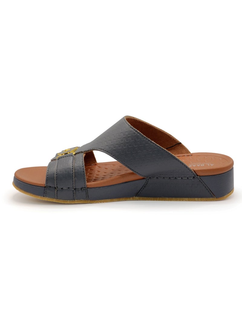 AL BAAZ Al Baaz Grey Arabic Sandals for Men - Traditional Leather Men Sandals  - Image 2