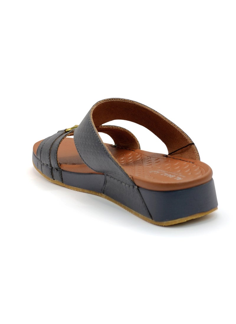 AL BAAZ Al Baaz Grey Arabic Sandals for Men - Traditional Leather Men Sandals  - Image 3