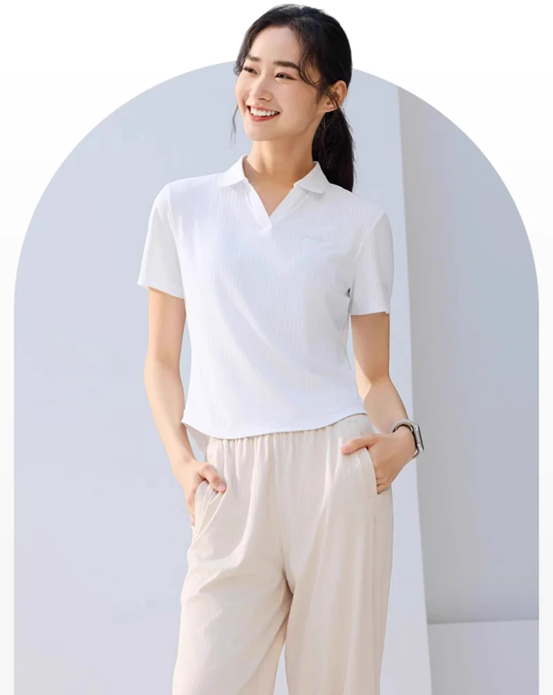 ANTA Women’s Cooling Slim-Fit Sports Shirt/IceSilk Polo/IceSkin Technology · Antimite Protection · Flattering Fit