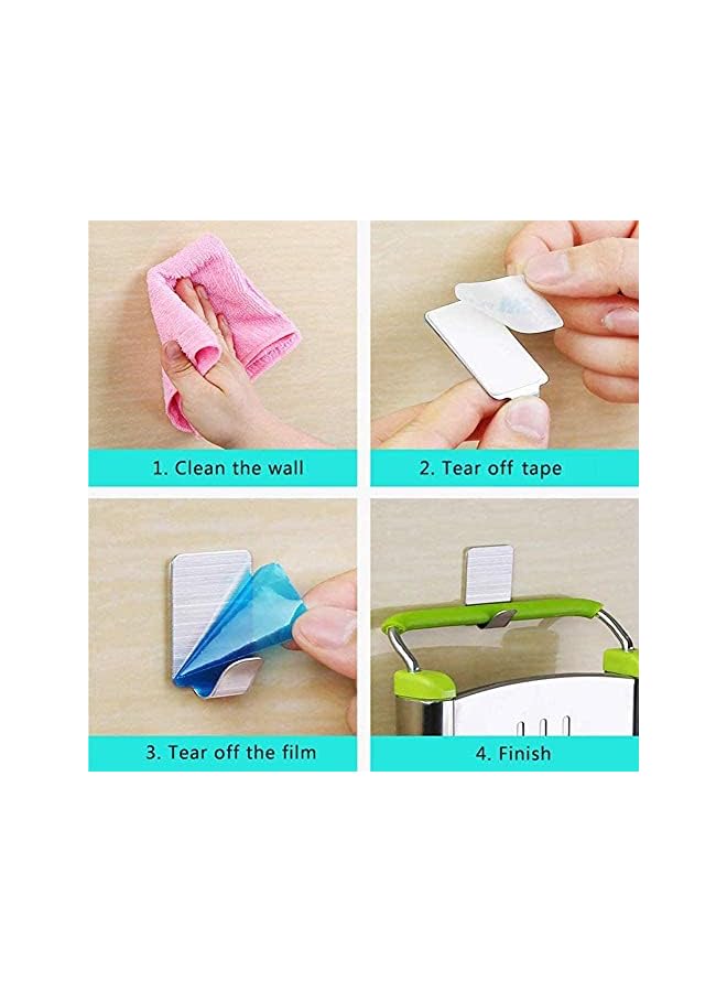 PROMASS Self Adhesive Hooks, promass 9 Pack 304 Stainless Steel Wall Hanger Hat Hooks Rack for Kitchen Bathroom Office Closet - Waterproof, No Drill Glue Needed - Image 4