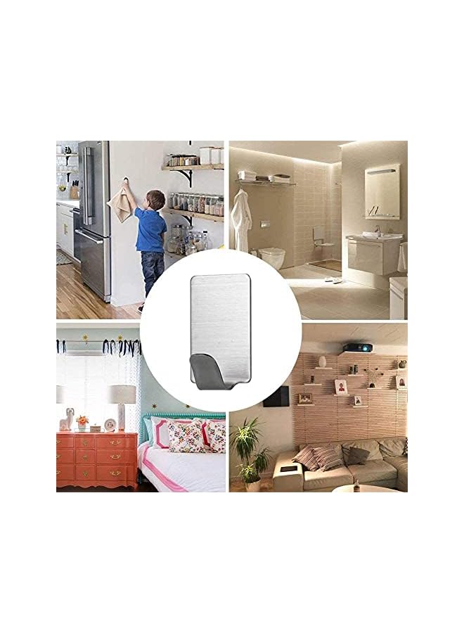PROMASS Self Adhesive Hooks, promass 9 Pack 304 Stainless Steel Wall Hanger Hat Hooks Rack for Kitchen Bathroom Office Closet - Waterproof, No Drill Glue Needed - Image 5