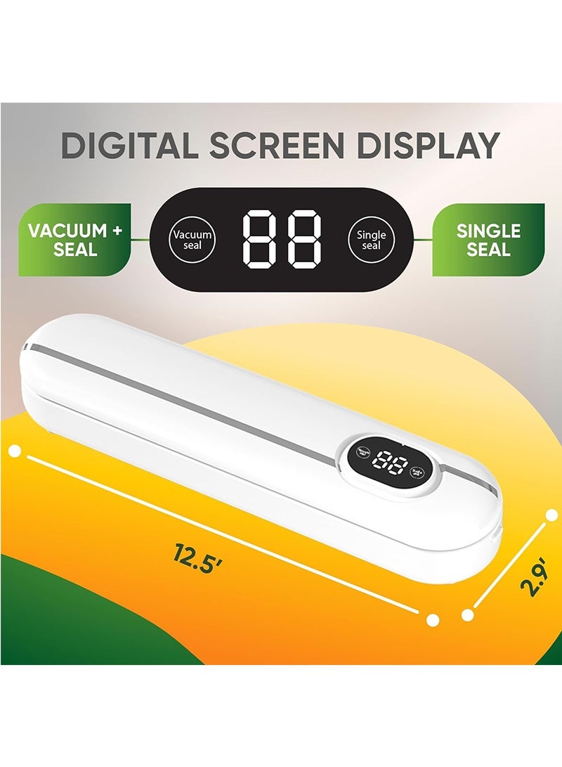 توبيتش آلة تفريغ الهواء الأوتوماتيكية لختم الهواء الأوتوماتيكية للأطعمة الجافة والرطبة، تتضمن 10 أكياس ختم، مجموعة أجهزة ختم الطعام متعددة الاستخدامات - تحافظ على نضارة الطعام دون عناء - Image 4