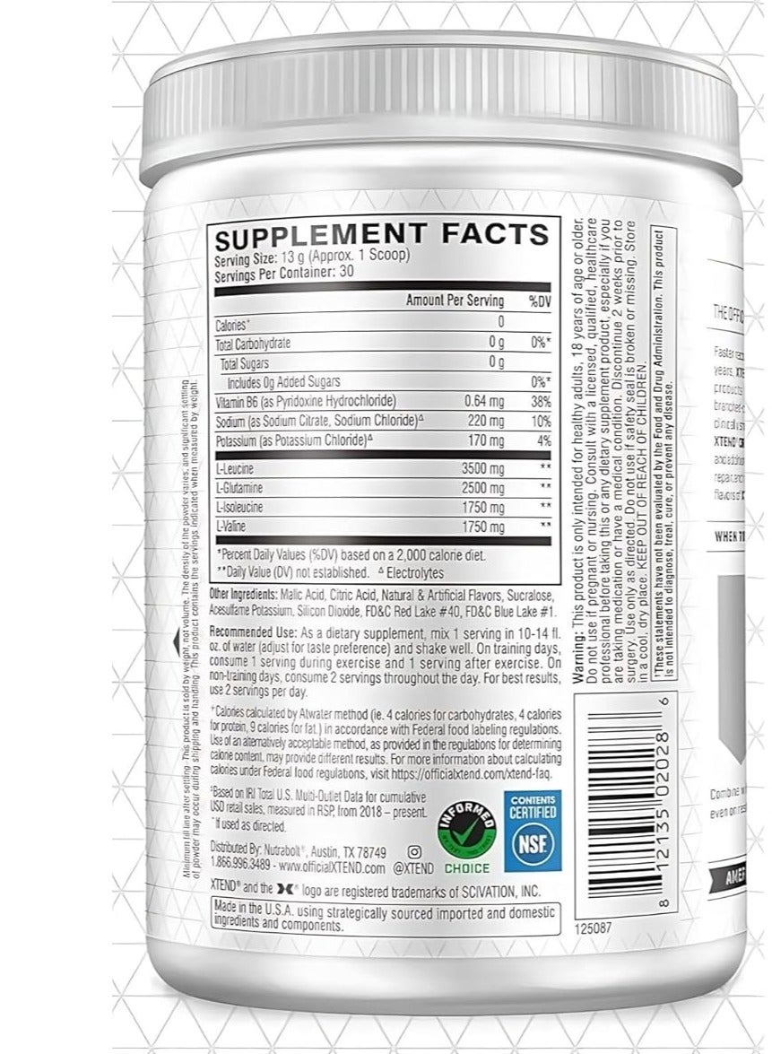 Xtend Bcaa Powder - Fruit Punch Flavor | 30 Servings | 7G Branched-Chain Amino Acids | Sugar-Free Workout Support Drink