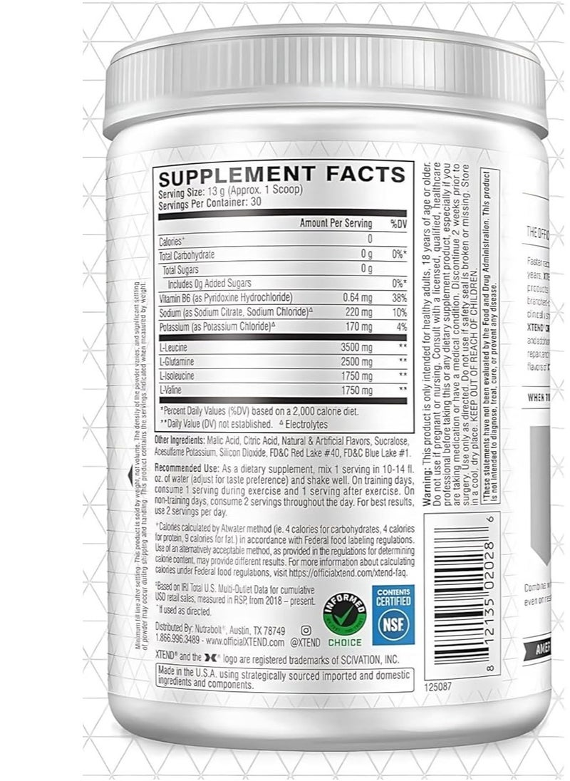 اسكتيند مسحوق إكستند BCAA - بنكهة الفواكه | ٣٠ حصة | ٧ غرامات من الأحماض الأمينية المتفرعة السلسلة | مشروب دعم رياضي خالٍ من السكر  - Image 3