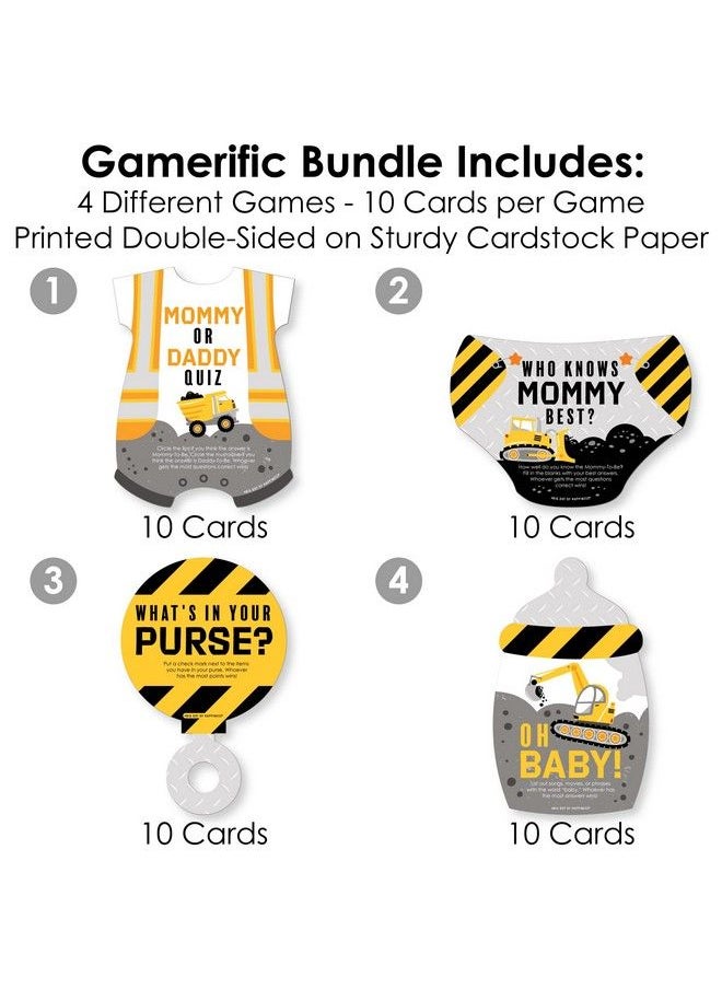 Big Dot of Happiness Dig It Construction Party Zone 4 Baby Shower Games 10 Cards Each Gamerific Bundle  - Image 3