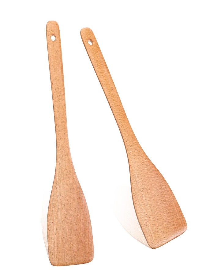 HaiFafafaing Wood Spatula for Cooking - 13 Inch Uncoated Beech Wood Spatula - Non Scratch Non Stick Cookware Wooden Cooking Utensils for Pan and Wok - Image 1