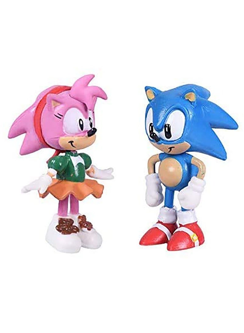 Sonic Figurines Collection Playset, Children Mini Toys Cupcake Toppers for Birthday Party Supplies Set of 6 pcs - Image 5