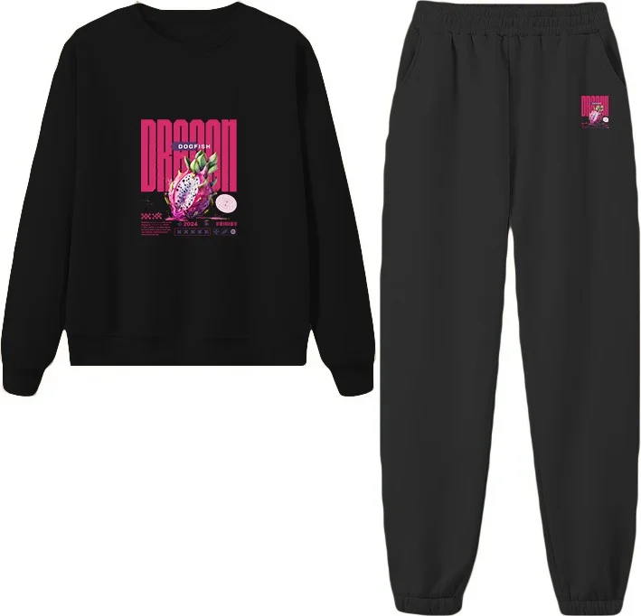 DogFish Tracksuit Dragon Fruit Printed Plus Size Bottom Top Set