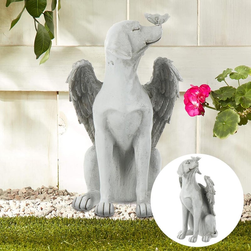 Priority based order prep WOONEKY Resin Angel Dog Memorial Statue for Pets Hand-cast Pet Grave Tribute Stone with UV Resistant Finish Outdoor Garden Headstone for Dog Bereavement and Remembrance All storage space compatible Care processed raw material Proper storage environment All-round well-engineered practical build Varied available picks Integrated local logistics High strength upgraded material Gulf approved global quality Ergonomic build Certified local stock Shop & home all-space compatible Medium weight Temp resistant Fixed delivery schedule Dust tight seal Treated anti-rust metal Market popular practical build Personal & public compatible Local supply chain stock User feedback upgraded quality Widely used design Classic trendy design picks Field test upgraded craftsmanship Stable base - Image 2