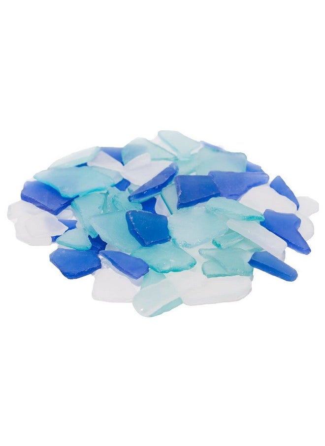 Nautical Crush Trading - Sea Glass Craft - 22 Ounces Cobalt Blue White & Aqua - Beach Glass Craft - Sea Glass Décor - Sea Glass Vase Filler - Sea Glass Crafting - Bag Of Sea Glass - Craft Glass - Image 1