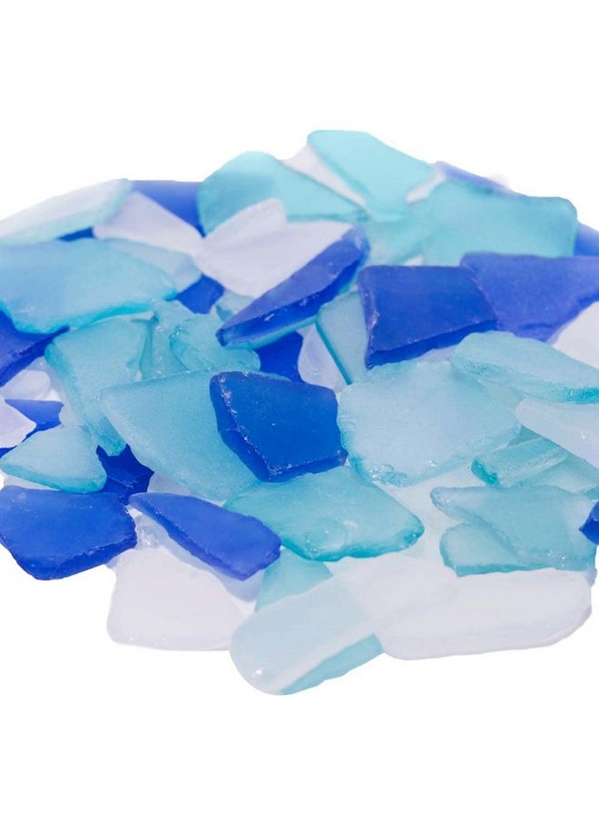 Nautical Crush Trading - Sea Glass Craft - 22 Ounces Cobalt Blue White & Aqua - Beach Glass Craft - Sea Glass Décor - Sea Glass Vase Filler - Sea Glass Crafting - Bag Of Sea Glass - Craft Glass - Image 1