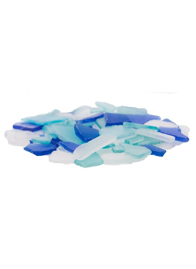 Nautical Crush Trading - Sea Glass Craft - 22 Ounces Cobalt Blue White & Aqua - Beach Glass Craft - Sea Glass Décor - Sea Glass Vase Filler - Sea Glass Crafting - Bag Of Sea Glass - Craft Glass - Image 1