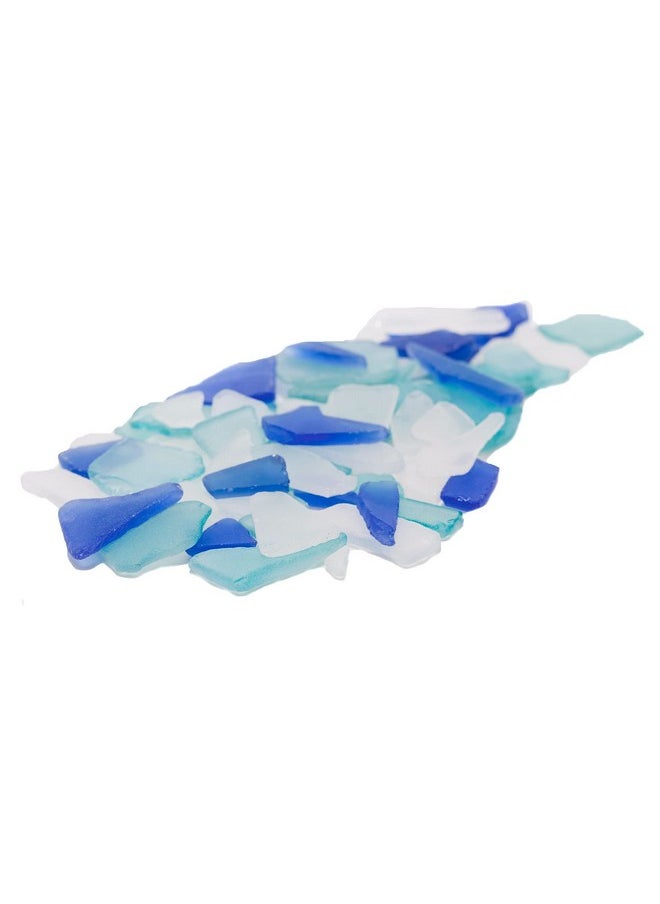 Nautical Crush Trading - Sea Glass Craft - 22 Ounces Cobalt Blue White & Aqua - Beach Glass Craft - Sea Glass Décor - Sea Glass Vase Filler - Sea Glass Crafting - Bag Of Sea Glass - Craft Glass - Image 1
