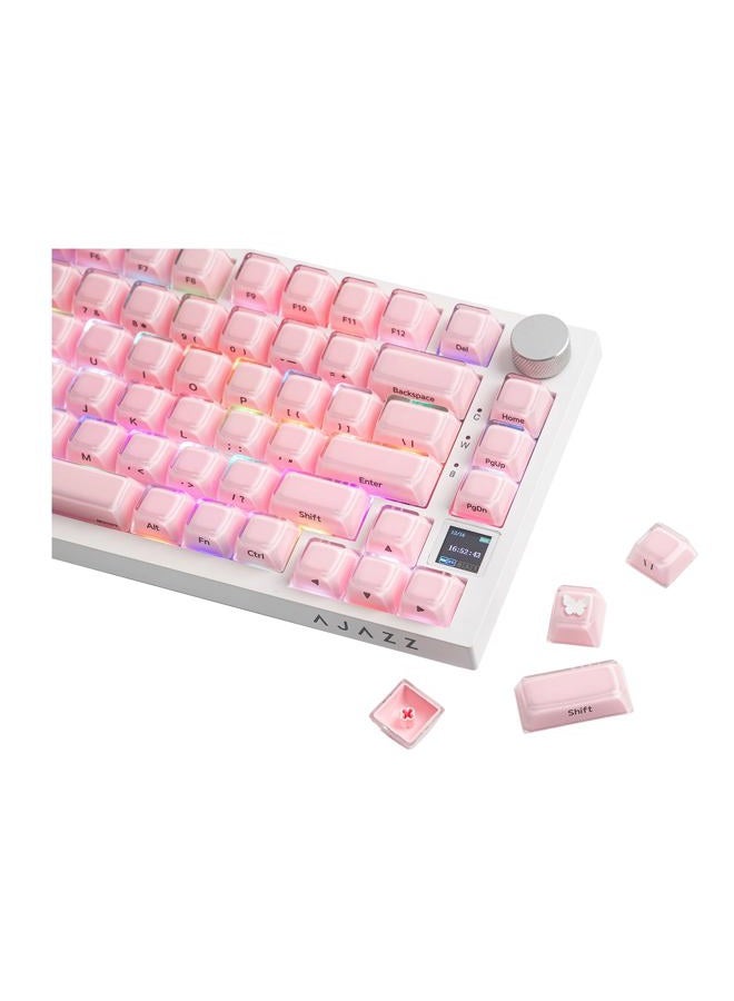 EPOMAKER Lusterfly Jelly Keycaps Set - 123 Keys Double-Shot Laser Engraved, MDA Profile, ABS+PC, Non-Shine-Through, MX-Compatible for 61/68/84/87/98/100/104-Key Mechanical Keyboard (Pink) - Image 1