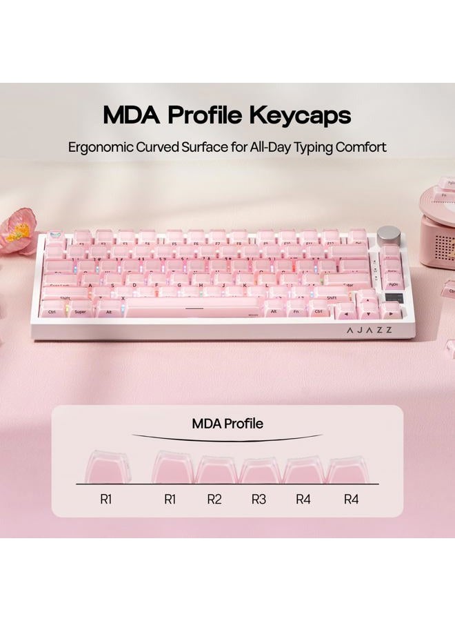 EPOMAKER Lusterfly Jelly Keycaps Set - 123 Keys Double-Shot Laser Engraved, MDA Profile, ABS+PC, Non-Shine-Through, MX-Compatible for 61/68/84/87/98/100/104-Key Mechanical Keyboard (Pink) - Image 5