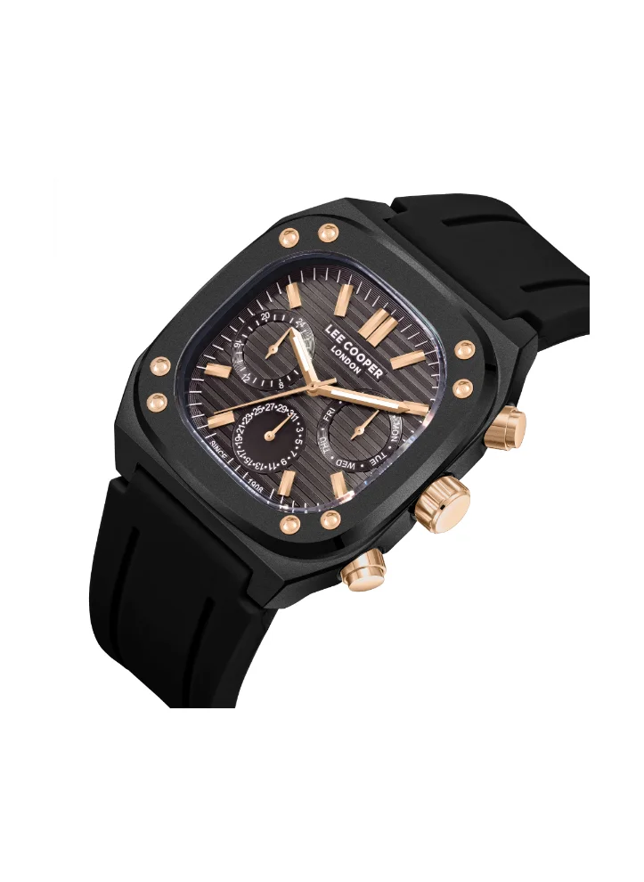 لي كوبر LEE COOPER Men Multi Function Black Dial Watch - LC08022.651