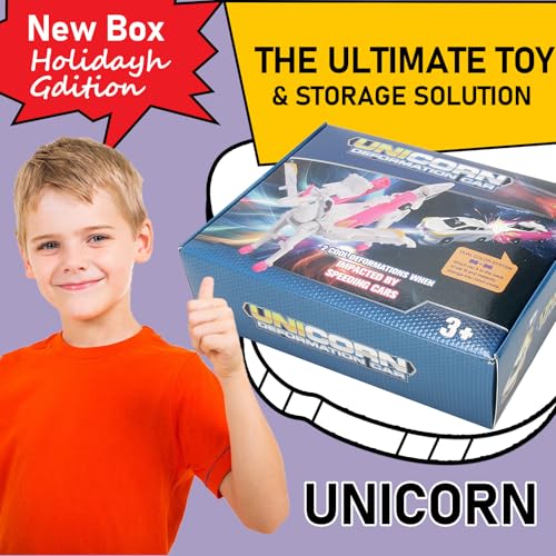 SOYUOI Ultimate Transforming Unicorn Car Toy Collision to Magical Unicorns2Pcs Transforming CarRobot for Kids Automatic Deformation of Magnetic Connections Blue - Image 5