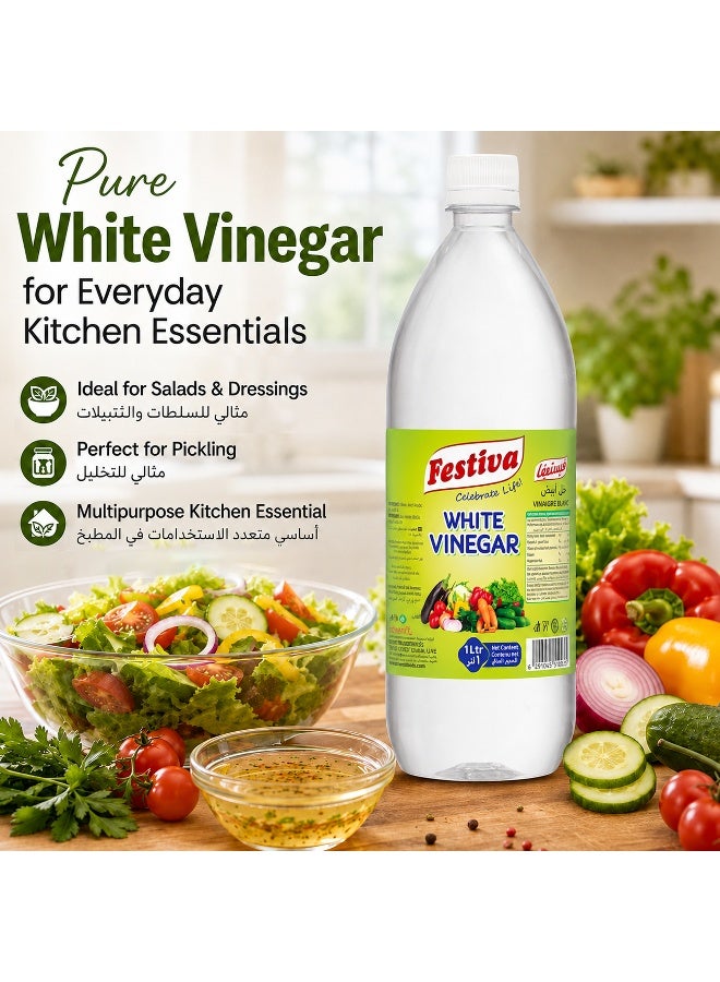 Festiva White Vinegar 1L - Multi Purpose Cooking Vinegar for Salads, Marinades, Pickling and Cleaning - Clear Vinegar - Image 2