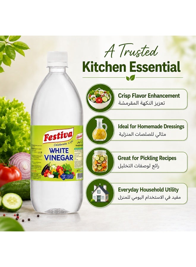 Festiva White Vinegar 1L - Multi Purpose Cooking Vinegar for Salads, Marinades, Pickling and Cleaning - Clear Vinegar - Image 4