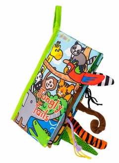 Y&D Baby Cloth Books, Touch & Feel Crinkle Soft for Infants Babies, Toddler Early Educational Interactive Stroller Toys, Girl Boy Gift(Jungle Tails)  - Image 1