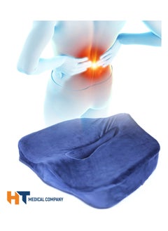 HT Medical coccyx seat, high quality American memory foam, for coccyx and lower back pain, suitable for office and home chairs, blue  - Image 2