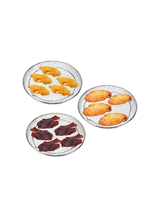vesus Air Fryer Three Stackable Dehydrator Racks, Stainless Steel Air Fryer Rack Fit all 4.2QT - 5.8QT Air fryer, Oven, Press Cooker, Air Flow Racks - Image 4