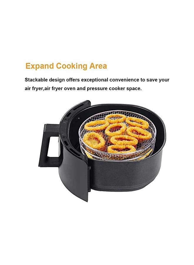 vesus Air Fryer Three Stackable Dehydrator Racks, Stainless Steel Air Fryer Rack Fit all 4.2QT - 5.8QT Air fryer, Oven, Press Cooker, Air Flow Racks - Image 3