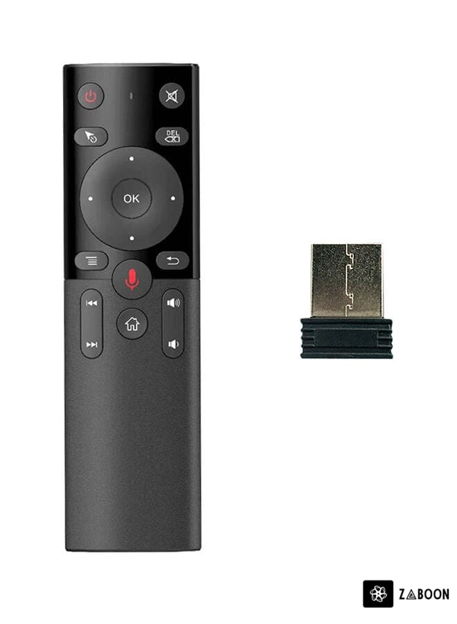 Zaboon Wireless Voice Remote Control With IR Learning Microphone Gyroscope Black