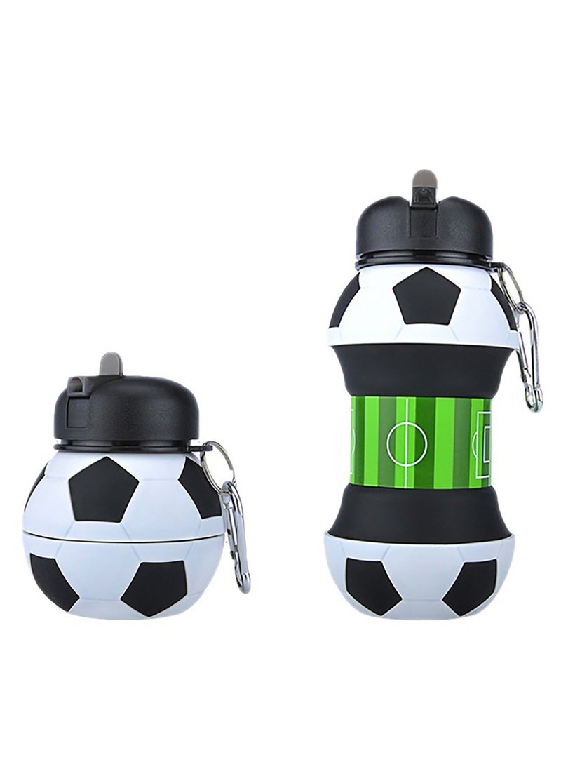 Arabest - Football Soccer Ball Collapsible Foldable Silicone Kids Water Bottle For Camping Hiking School Sports Water Bottles BPA FREE - Image 1