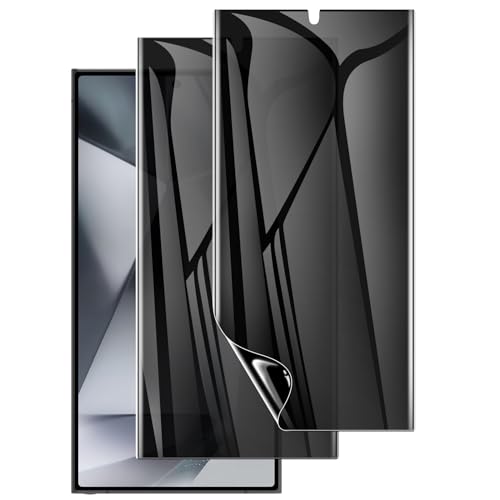 LYWHL 2 Pack for Samsung Galaxy S24 Ultra Privacy Screen Protector, Anti-Spy Flexible Hydrogel Film, Sensitive Touch & Fingerprint Unlock, Durable Anti-Scratch Shock-Resistant Full Coverage - Image 1