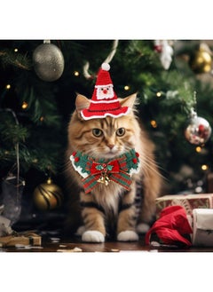 Geyoga Geyoga 4 Pcs Pet Christmas Costume Suit for Cat Dog Santa Collar Christmas Tree Hat Knitted Adjustable Christmas Costume for Winter Holiday Puppy Kitten Pet Clothes Small Medium(Classic Design)  - Image 2